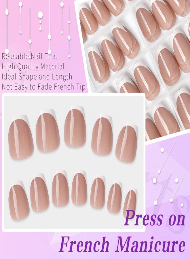 Lifextol 120pc White French Tip Press on Nails Short Fake Nails Press ons with Glue&Adhesive Tab, False Acrylic Nails Press on Nails Coffin Nail Tips Artificial Glue on Nails Fingernail Stick Nails - Image 3